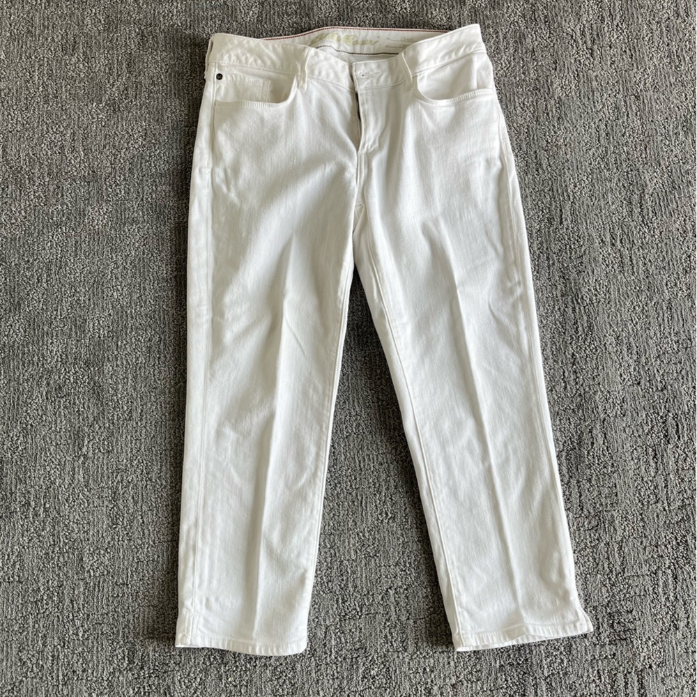 Eddie Bauer curvy crop white jeans